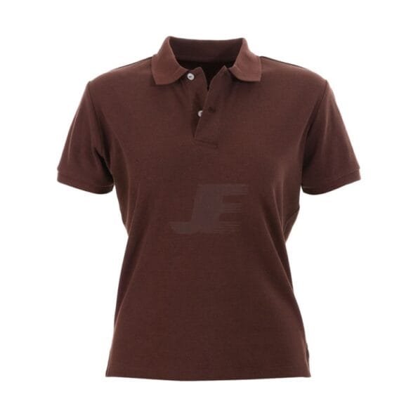 Women Short Sleeve Two Button Cotton Pique Polo Shirt