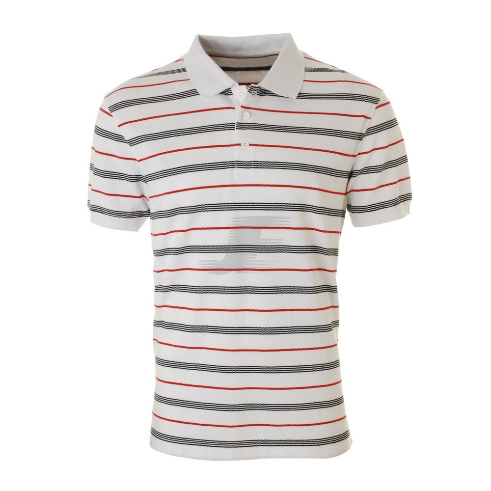 Mens Short Sleeve Line Stripes Rugby Polo Shirt