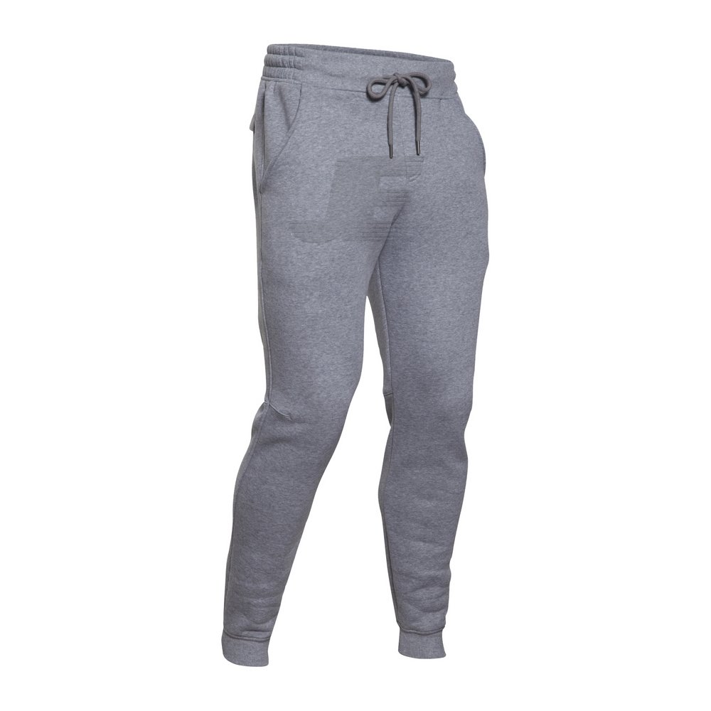 Mens Grey Fitted Fleece Joggers