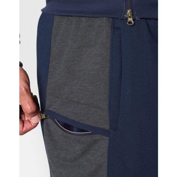 Mens 100% Polyester Quick Dry Navy Interlock Gym Trousers