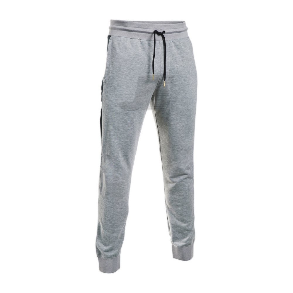 Mens 100% Polyester Quick Dry Grey Interlock Gym Trousers