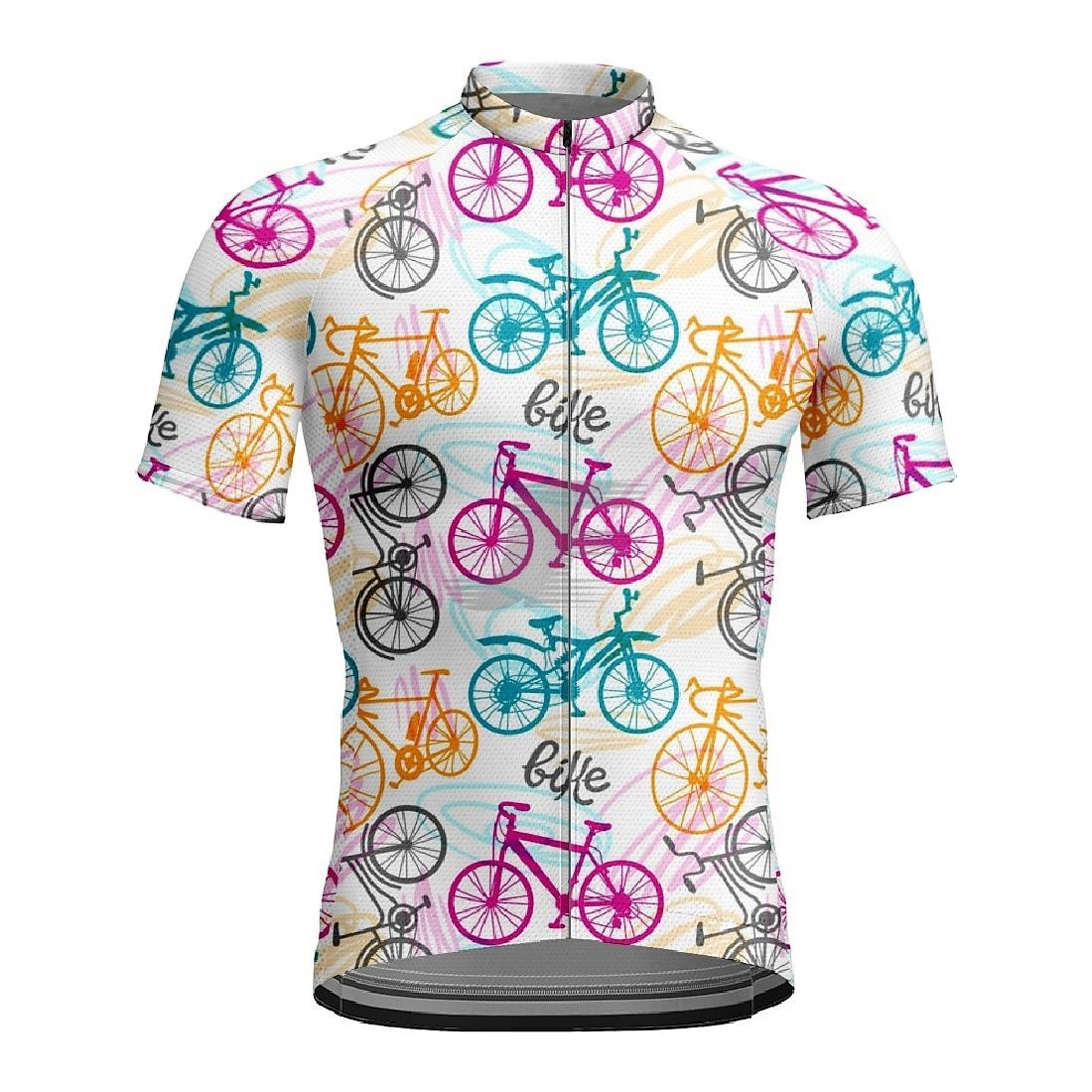 Short Sleeve Customized Sublimation Printed Mesh Cycling Jersey