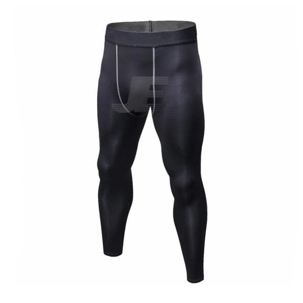Mens Black Gym Workout Compression Tight Leggings
