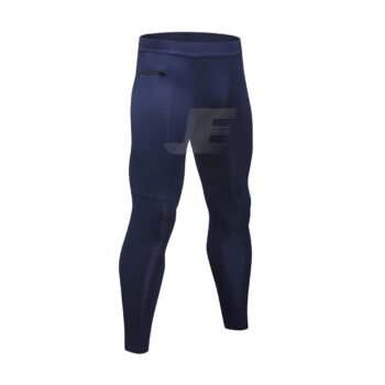 Zip Mobile Pocket Navy Gym Workout Tight Compression Pant