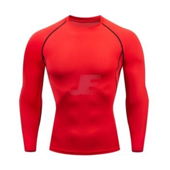 Mens Base Layers Red Long Sleeve Compression Shirt