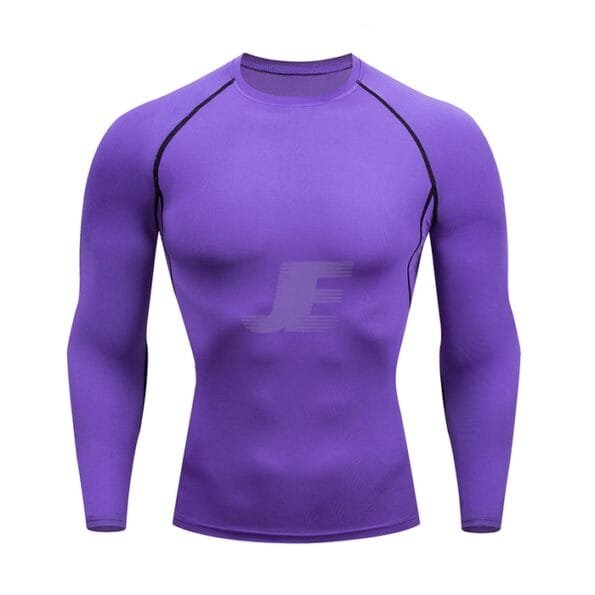 Mens Base Layers Purple Long Sleeve Compression Shirt