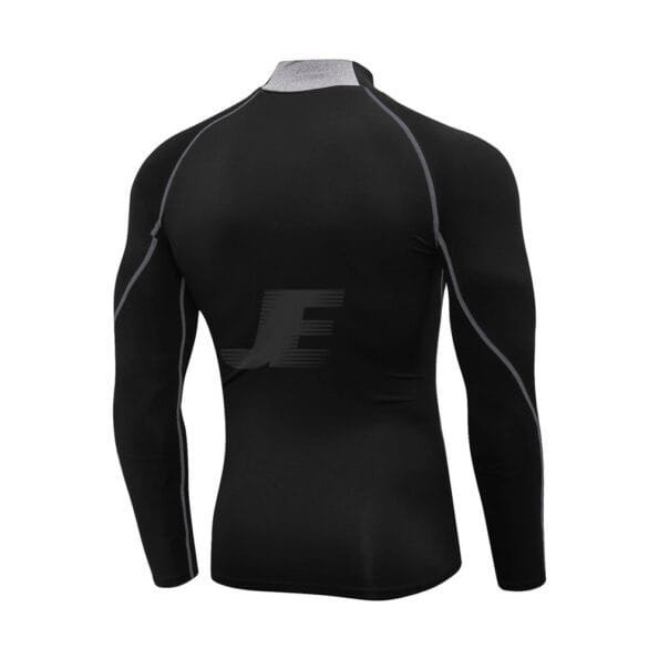 Mens Base Layers Black Long Sleeve Mock Neck Compression Shirt