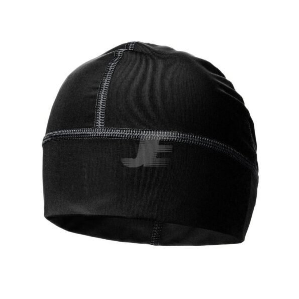 Black 4 Way Stretch Supplex Fabric Winter Cycling Cap