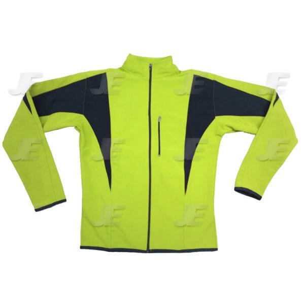 Yellow Florescent & Black Chest Pocket Softshell Winter Cycle Jacket