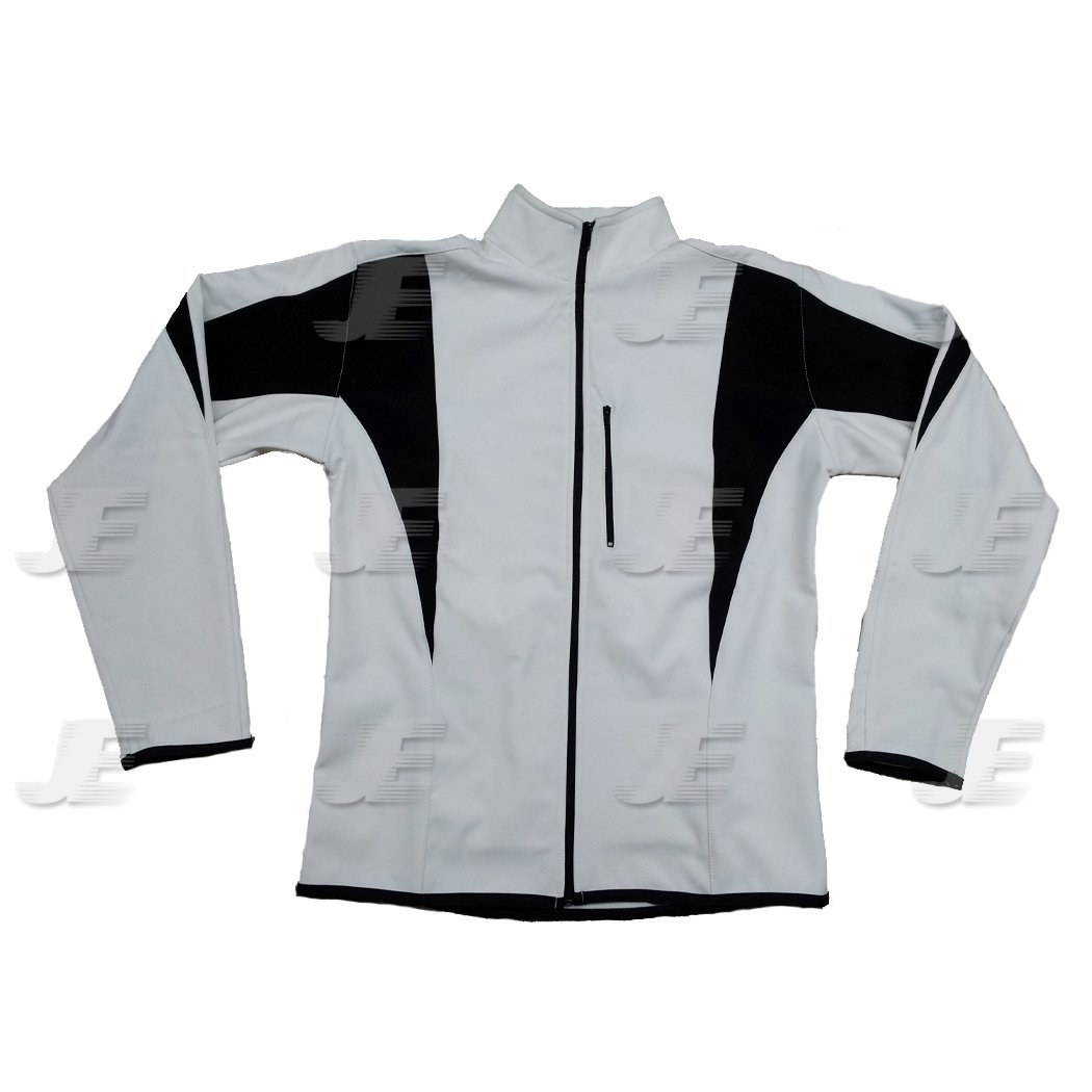 Black & White Chest Pocket Softshell Winter Cycle Jacket