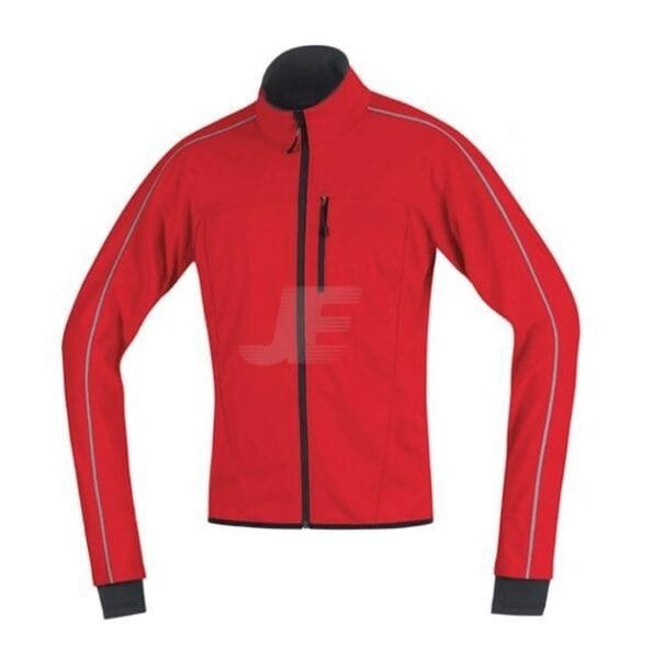 Mens Chest Pocket Softshell Cycle Jacket With Reflective Pipping