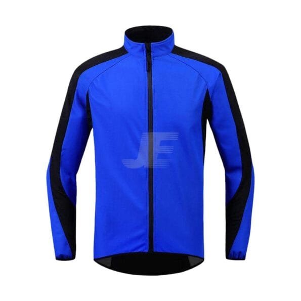 Blue Waterproof Softshell Fabric Mens Winter Cycling Jacket