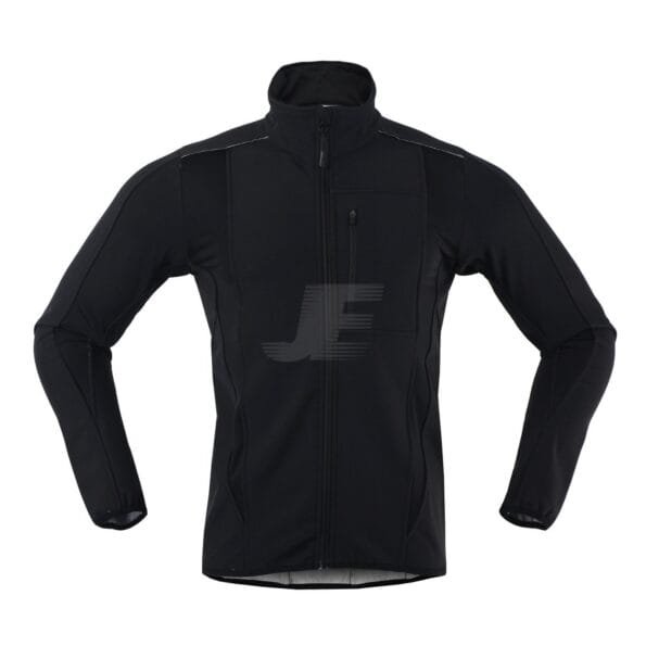 Chest Pocket Black Softshell Winter Cycle Jacket