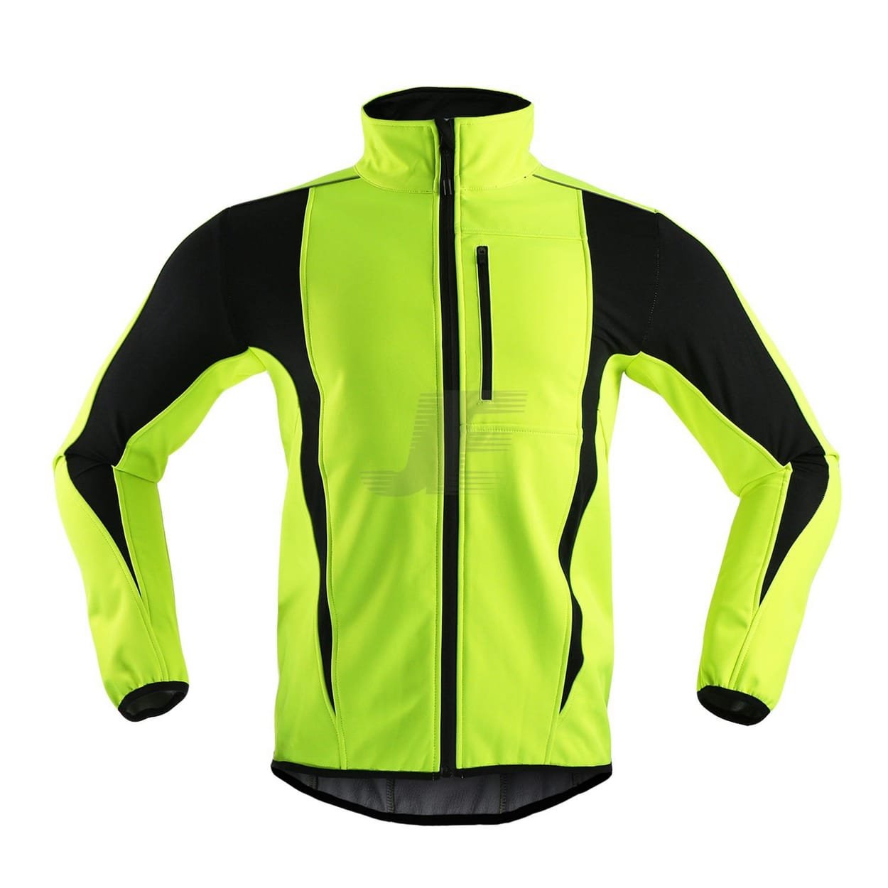 Chest Pocket Yellow Fluorescent Softshell Hi Vis Cycling Jacket