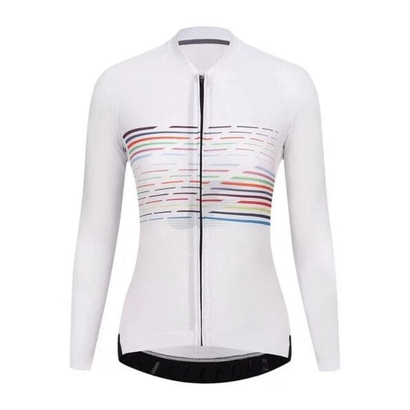 Women Custom Sublimation Printed Long Sleeve Cycling Jersey