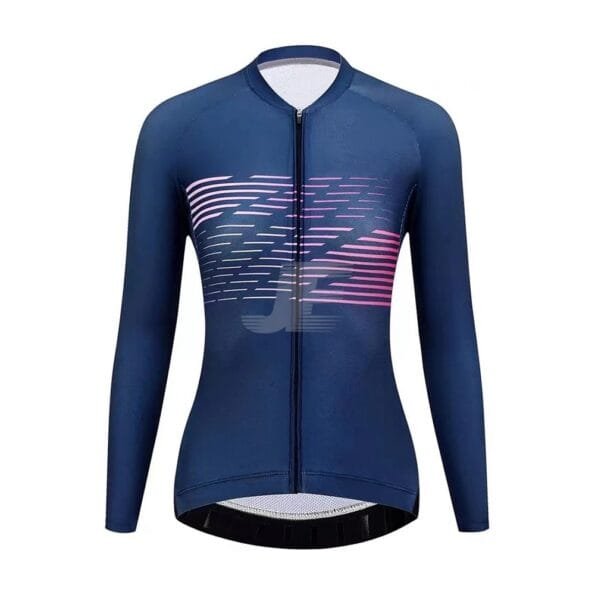 Women Custom Sublimation Printed Long Sleeve Cycling Jersey