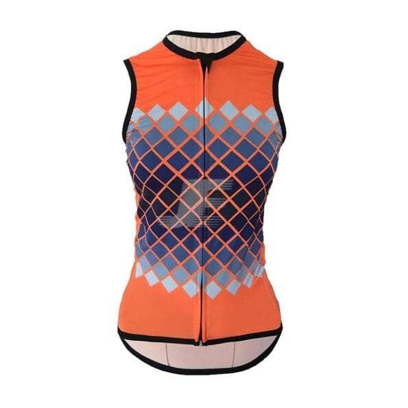 Women Custom Sublimation Printed Sleeveless Cycling Jersey