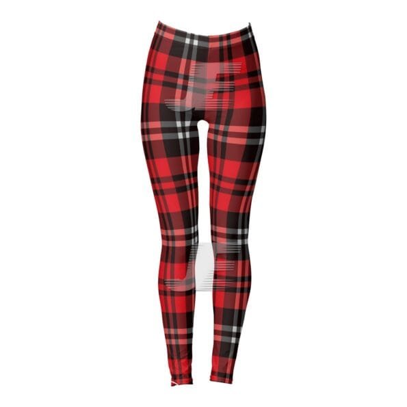 Women Checkered Design Sublimation Printed Yoga Workout Leggings