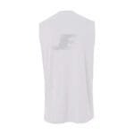 Custom Logo Sleeveless V-Neck White Interlock Basketball Jersey