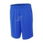 Multipurpose Textured Mesh Blue Pocketed Training Shorts