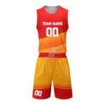 Custom Sublimation Printed Round Neck Basketball Uniform Kit