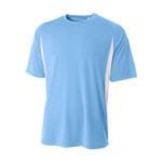 Custom Logo Blue & White Raglan Sleeve Interlock Soccer Jersey