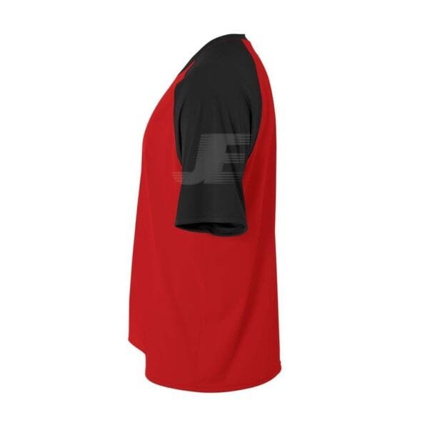 Two Color Raglan Short Sleeve V-Neck Interlock Soccer Jersey