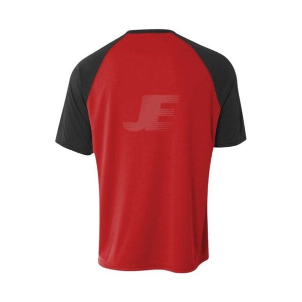 Two Color Raglan Short Sleeve V-Neck Interlock Soccer Jersey