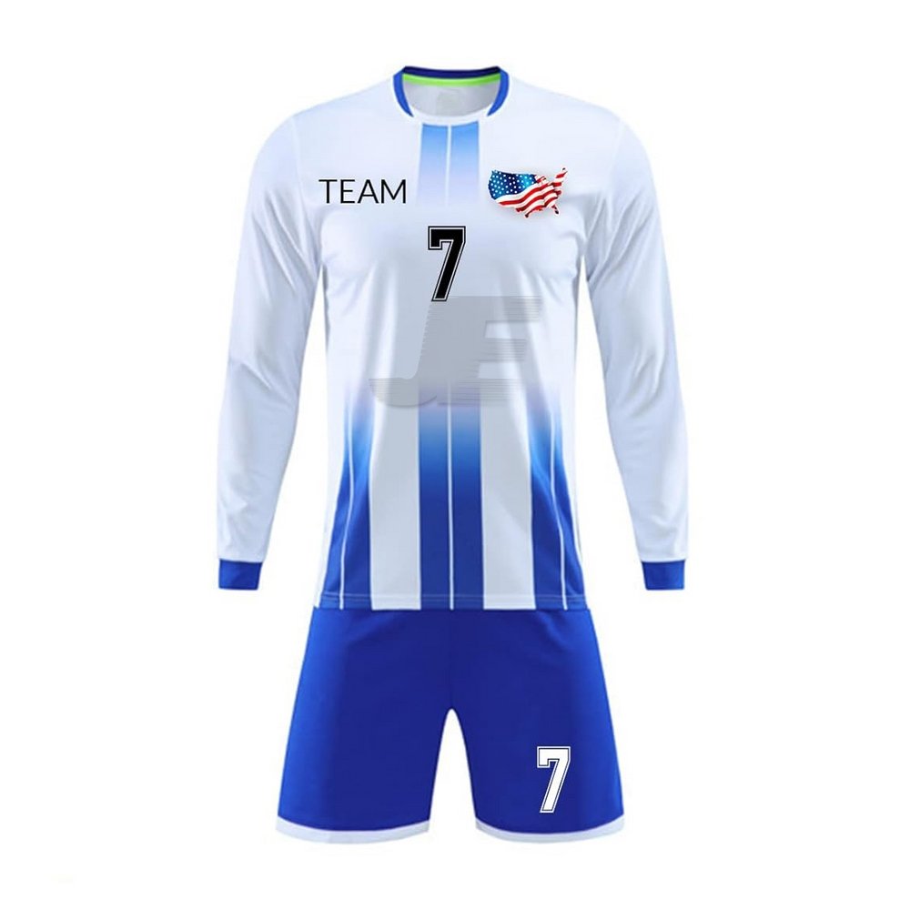 Custom Made Sublimation Printed Long Sleeve Soccer UniformCustom Made Sublimation Printed Long Sleeve Soccer Uniform