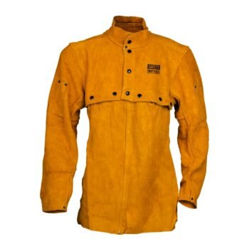 Split Leather Welding Cape Sleeve With 20" Front Bib & Buttons