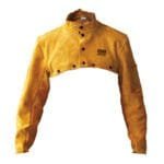 Split Leather Welding Brown Cape Sleeve With Front Buttons