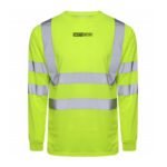Orange Hi Vis Long Sleeve T-Shirt Breathable Polyester Fabric