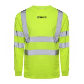 Yellow Hi Vis Long Sleeve T-Shirt Breathable Polyester Fabric