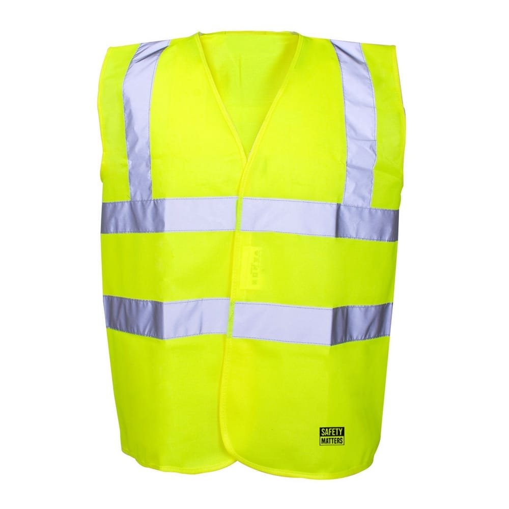 Yellow Hi Vis Vest Polyester Fabric Velcro Fastening