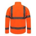 Windproof Orange Hi Vis Softshell Jacket With Chest Pocket