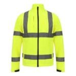 Windproof Orange Hi Vis Softshell Jacket With Chest Pocket