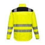 Yellow Hi Vis Softshell Jacket Segmented Reflective Tape Printed